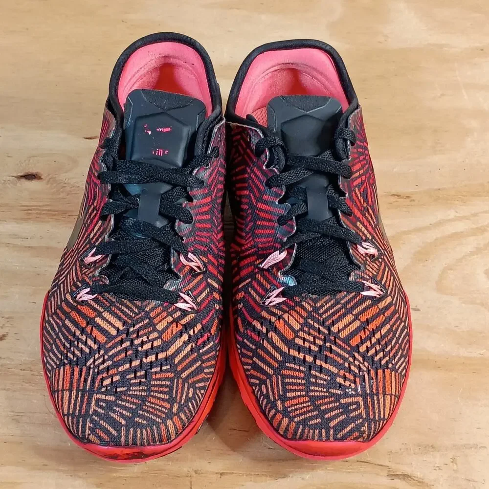 Nike Free 5.0 TR Fit 5 Womens Size 7 Crimson Pink Black Running Shoes 704695-018